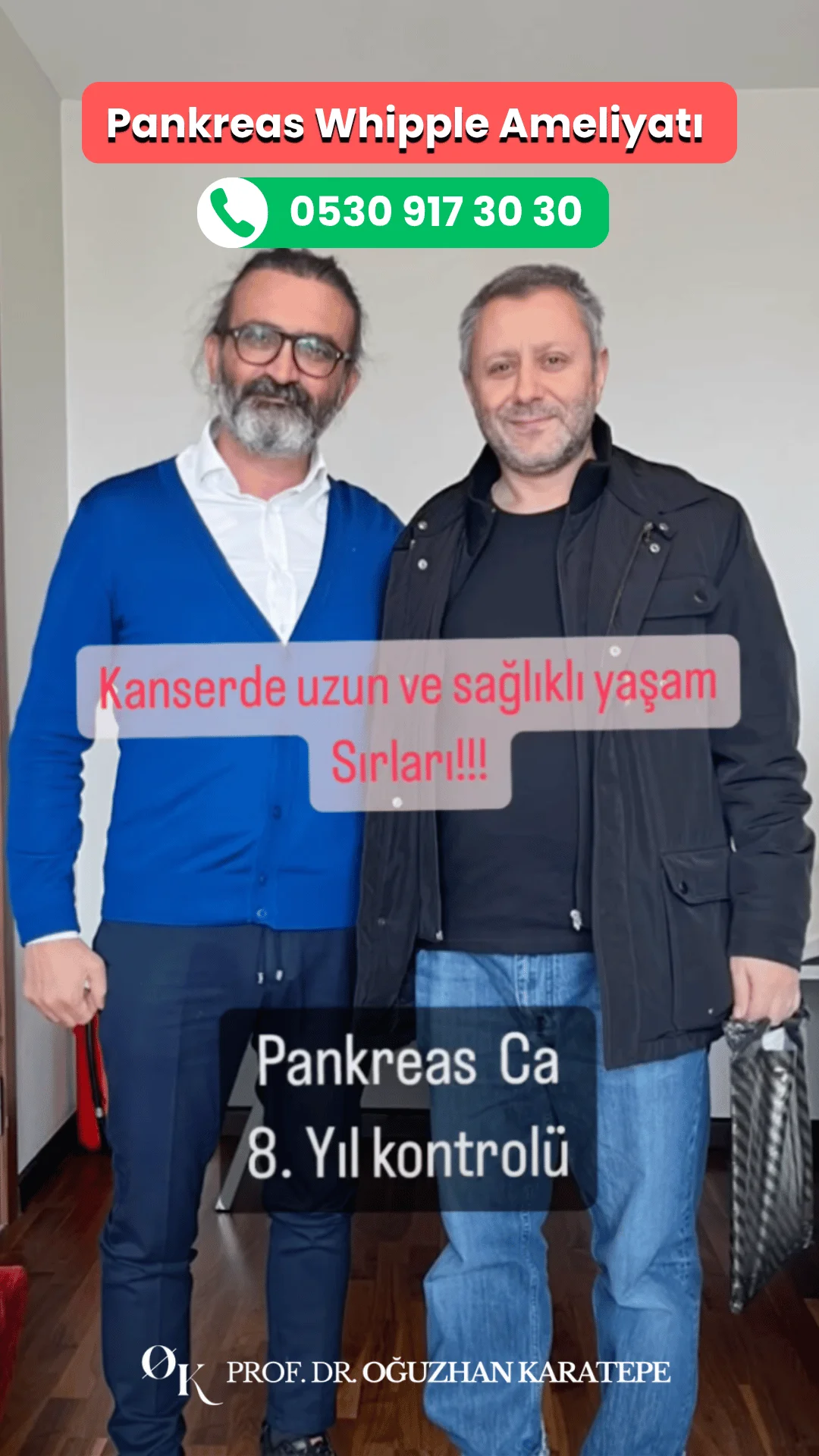 Pankreas kanserinden tamamen kurtulmuş hasta